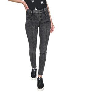 Karl Lagerfeld Paris Jeans Womens Size 14 Gray High Rise Skinny Stretch $129